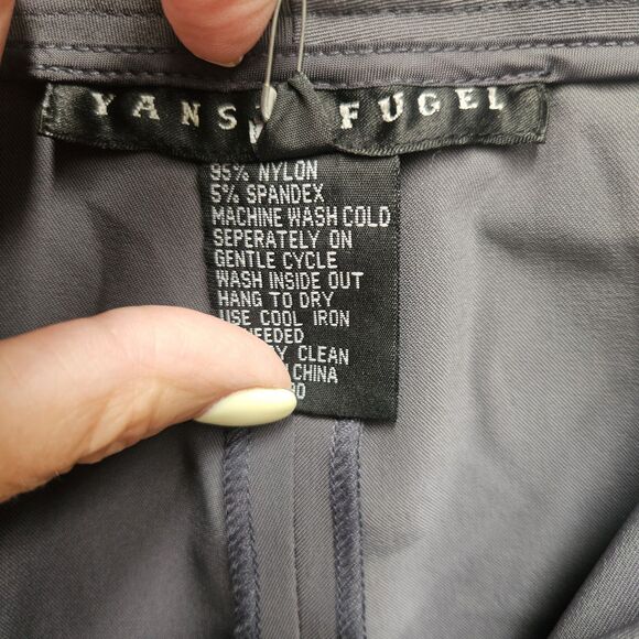 Yansi Fugel Gray Pants Size 6 Cuffed Work Slacks Flat Front Cropped - Picture 5 of 5